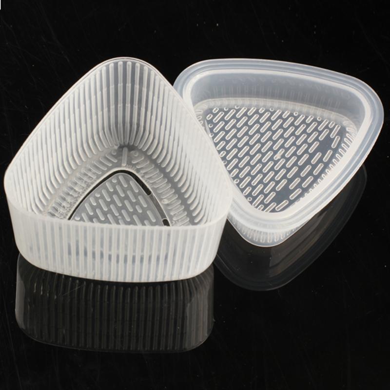 2 Paar Praktische Keuken Bento Decorating Sushi Onigiri Mold Eten Pers Driehoekige Vorm Rijst Bal Maker Transparant Diy Tool