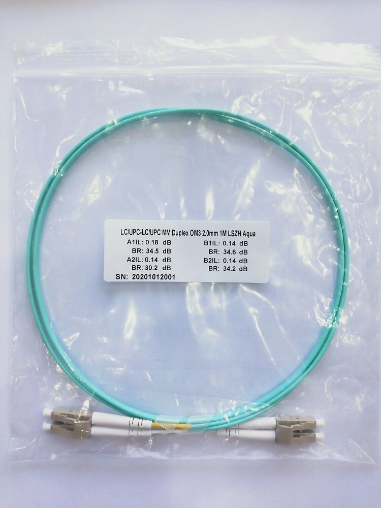 5Pcs OM3 Optische Fiber Patch Kabel LC-UPC Om LC-UPC Duplex 2.0Mm Mm Jumper Glasvezel Patch Cord