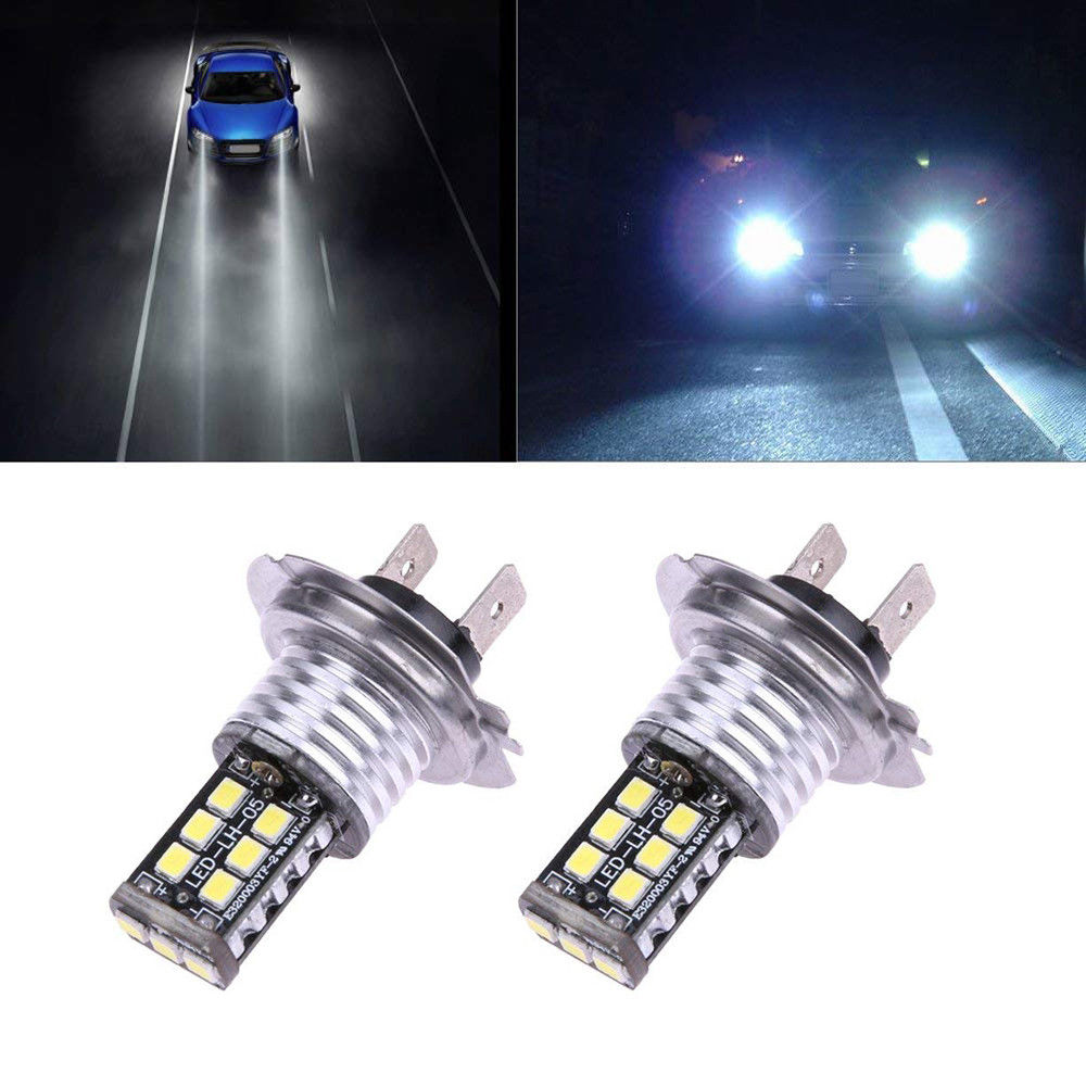 2 pcs 10 W 15SMD H7 LED COB Auto White Head Light Lampen High Beam Mistlicht