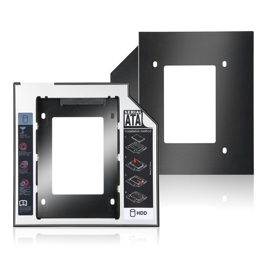 9,5mm Universal Aluminium SATA Zweite HDD SSD Festplatte Caddy Mit 4 Schrauben Für CD/DVD-ROM Optical Bay adapter: Default Title