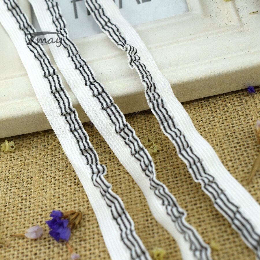 #1433 strepen ruche kant stof 4 yards/lot 13mm(4/8 ") elastische kant rand lint kant rand grosgrain lint stretch kant gehaakt