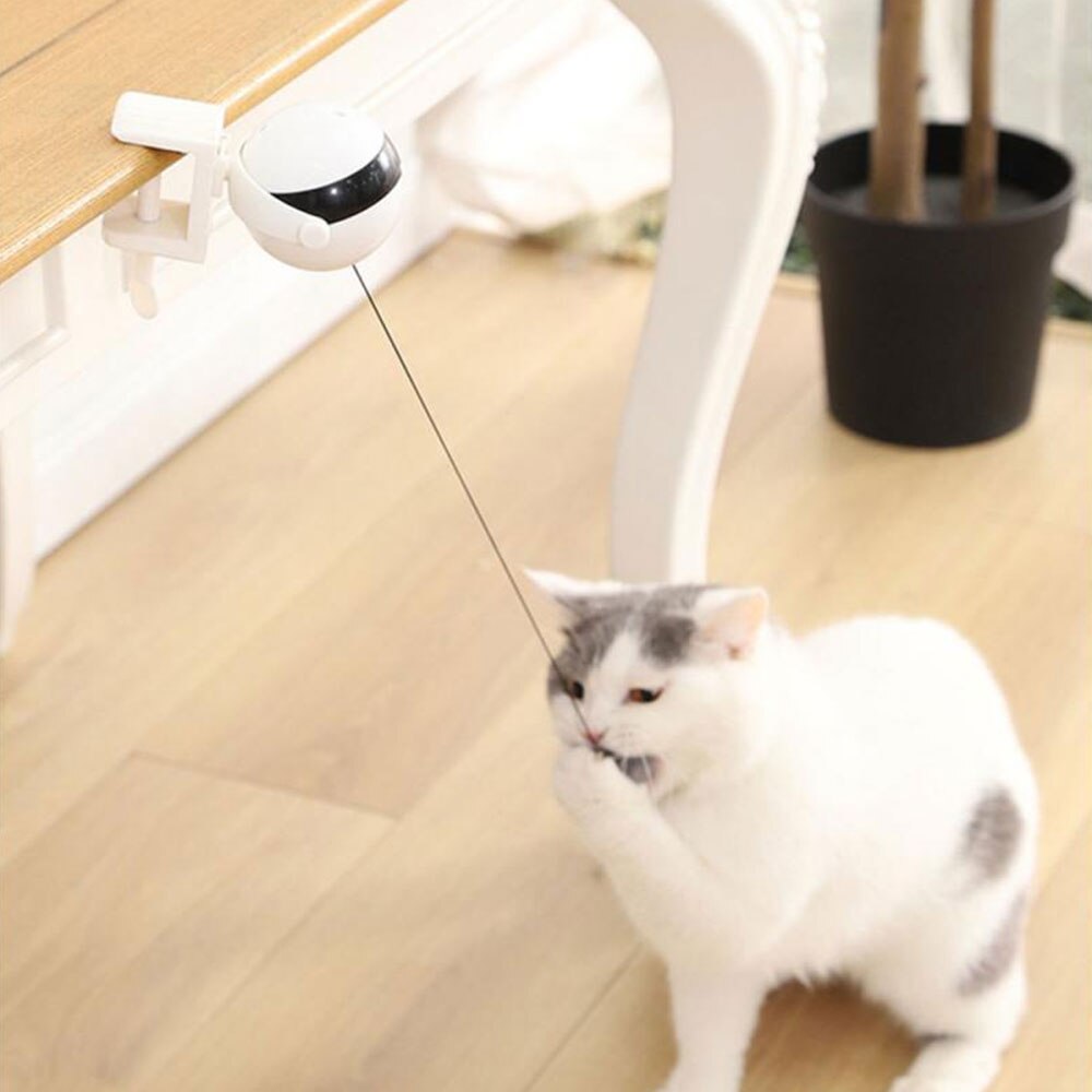 Elektrisk katteleke automatisk løfting katt ball leke interaktiv puslespill smart kjæledyr katt ball fjær leker løfte baller katt kjæledyr forsyning