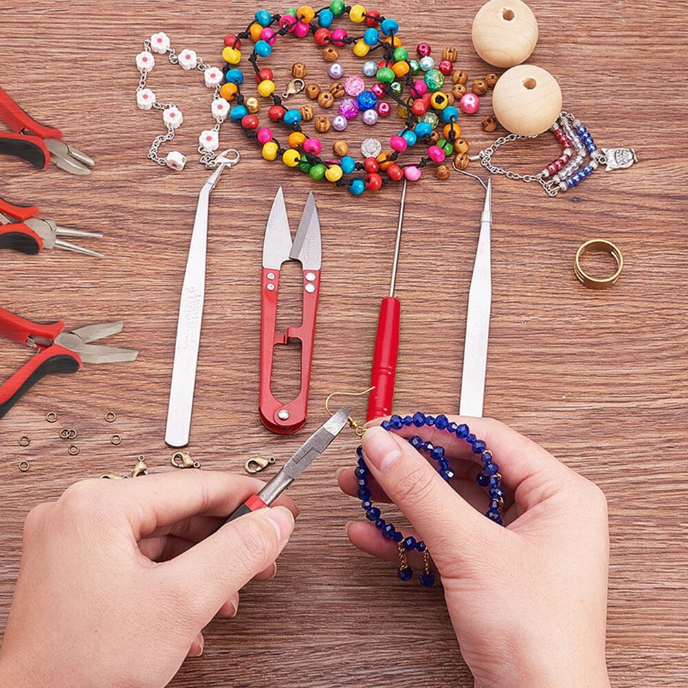 Legering Accessoires Sieraden Bevindingen Set Sieraden Maken Gereedschap Koperdraad Open Jump Ringen Oorbel Haak Sieraden Maken Benodigdheden Kit
