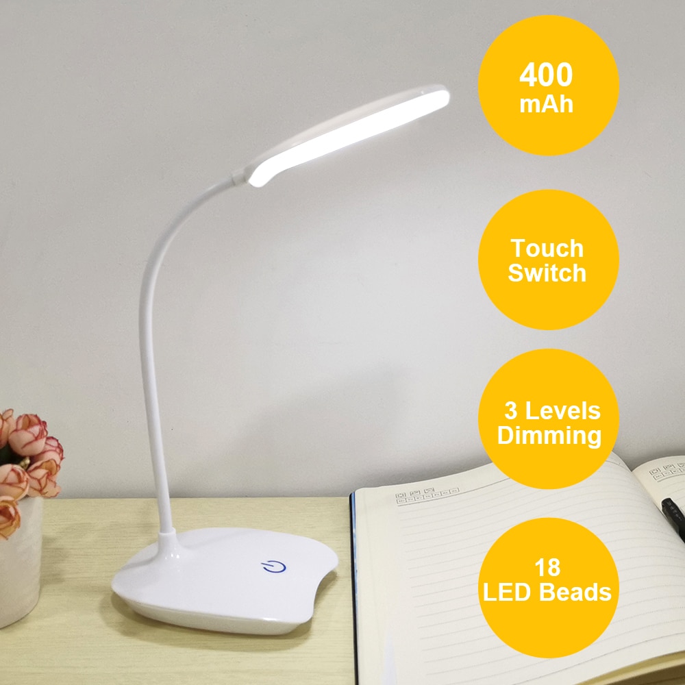 biegen LED Stand Tisch Lampe Batterie USB Aufladbare Stand Schreibtisch Lampe berühren Schalter Studie Lesen Schüler Tisch Lampe Schreibtisch Tisch lampe