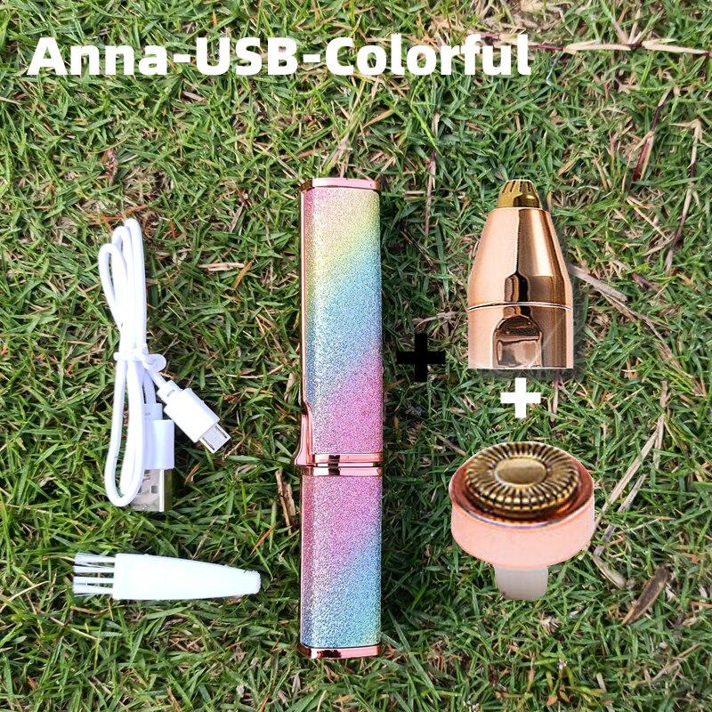 2-in-1 augenbrauen Trimmer machen-hoch-Werkzeug für frauen für augenbrauen mäihr rasiermesser für gesicht entferner kosmetik für frauen augenbrauen epilierer: Anna-USB-bunt