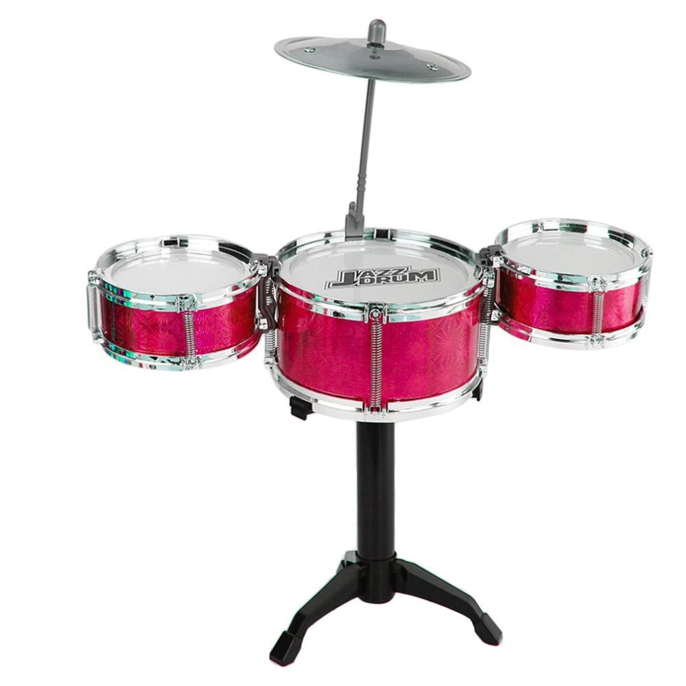 Kinderen Kids Jazz Drum Set Kit Musical Instrument Educatief Speelgoed 3 Drums and one symbal