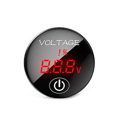 Som bil digitalt voltmeter batterikapacitet display spændingsmåler med touch on off kontakt til motorcykel  dc 5v- 48v led panel: Rødt voltmeter