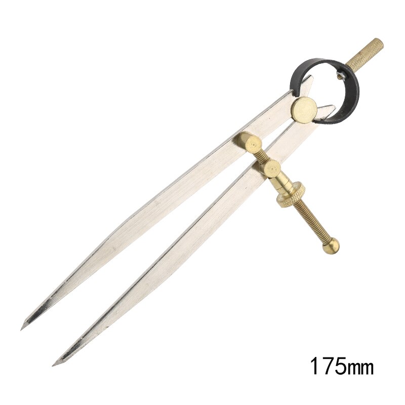 LMDZ Adjustable Lockable Steel Divider Wing Leather Compass Spacing Gauge Drawing Wire Edge Holder Measuring Tool 150-250mm: 175 mm