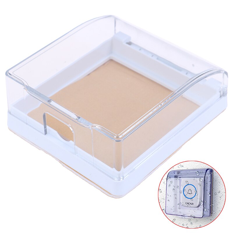 1PCS Wall Switch Waterproof Cover Box Wall Light Panel Socket Doorbell Flip Cap Cover Clear Bathroom Kitchen Accessory