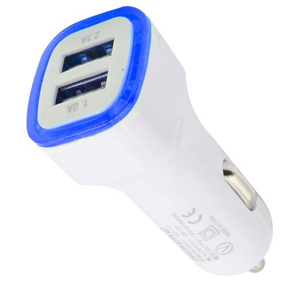 Cargador USB Dual LED para coche, encendedor de cigarrillos, cargador de coche para GPS, teléfono móvil, MP3, PDA, Bluetooth, auriculares, cámara Digital