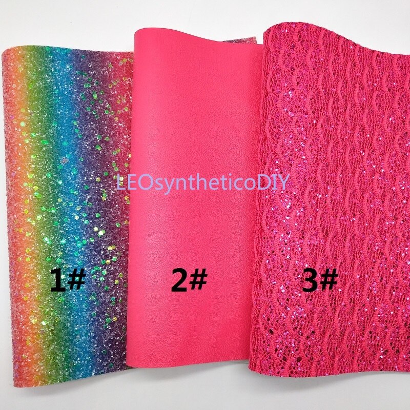 Mini Roll 30x134CM Regenboog Glitter Fabirc, Kant Glitter Leer, litchi Leer Roll Voor Maken Bows LEOsyntheticoDIY SK219