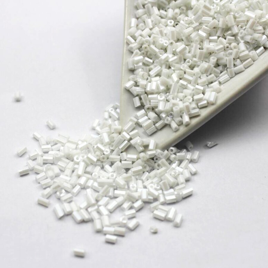 16g 1000pcs 2*3mm Metal Color Tube Garment Beads Loose Spacer Beads Cezch Glass Seed Beads Handmade Jewelry DIY Making Bead JS23: White JS23M7