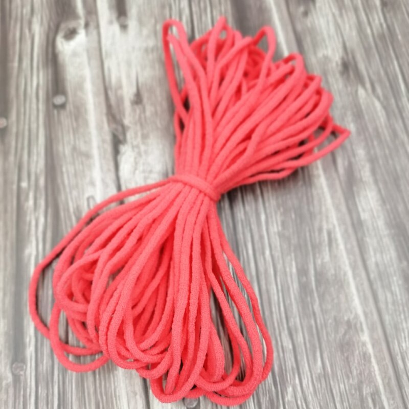 Banda elástica de colores para Costura de mascarillas, cordón elástico de Goma de 3mm, accesorios para manualidades: red / 20m