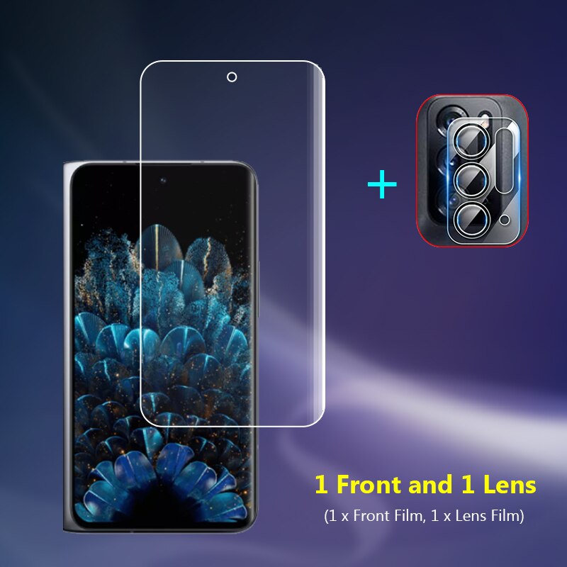 Slim Voor/Terug Soft Tpu Beschermende Hydrogel Film Voor Oppo Vinden N Findn 5G 7.1 "Camera Lens screen Protector Glas: 1 Front and 1 Lens