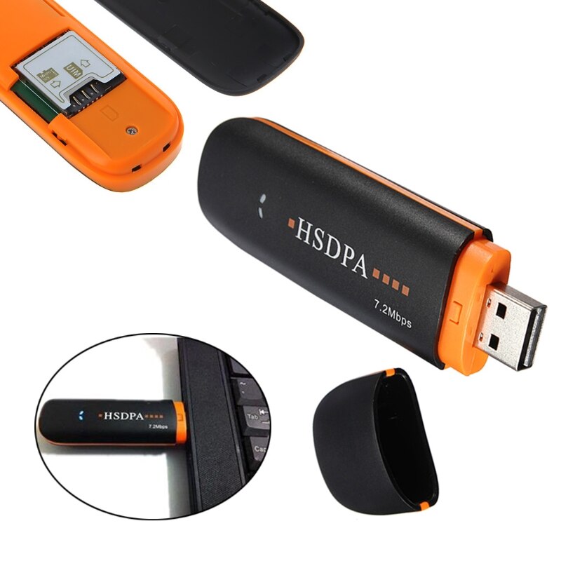 Hsdpa Usb Stick Sim Modem 7.2Mbps 3G Draadloze Adapter Met Tf Sim-kaart