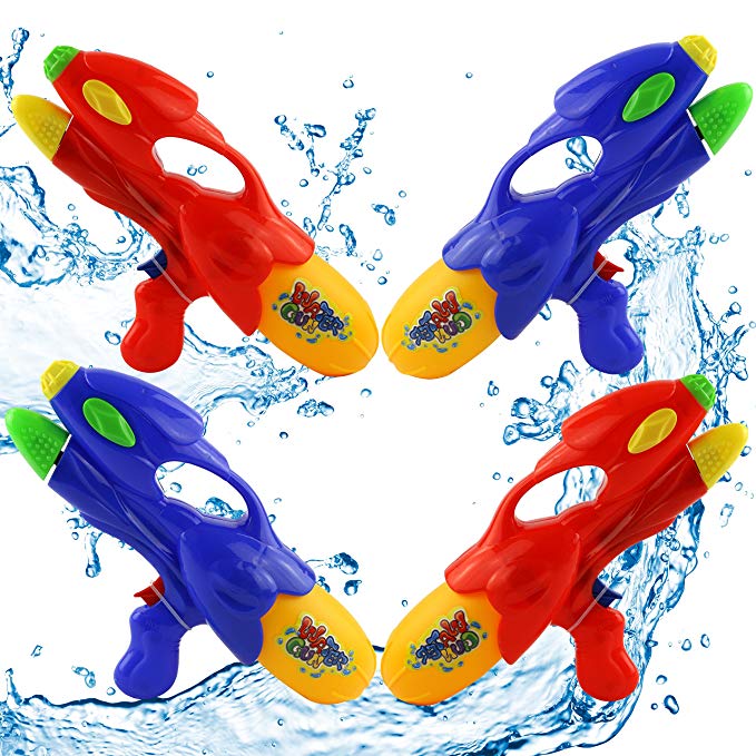 Free Squirt Shooters Water Gun, 4 Packs, Nice for Kids in Summer Outdoor