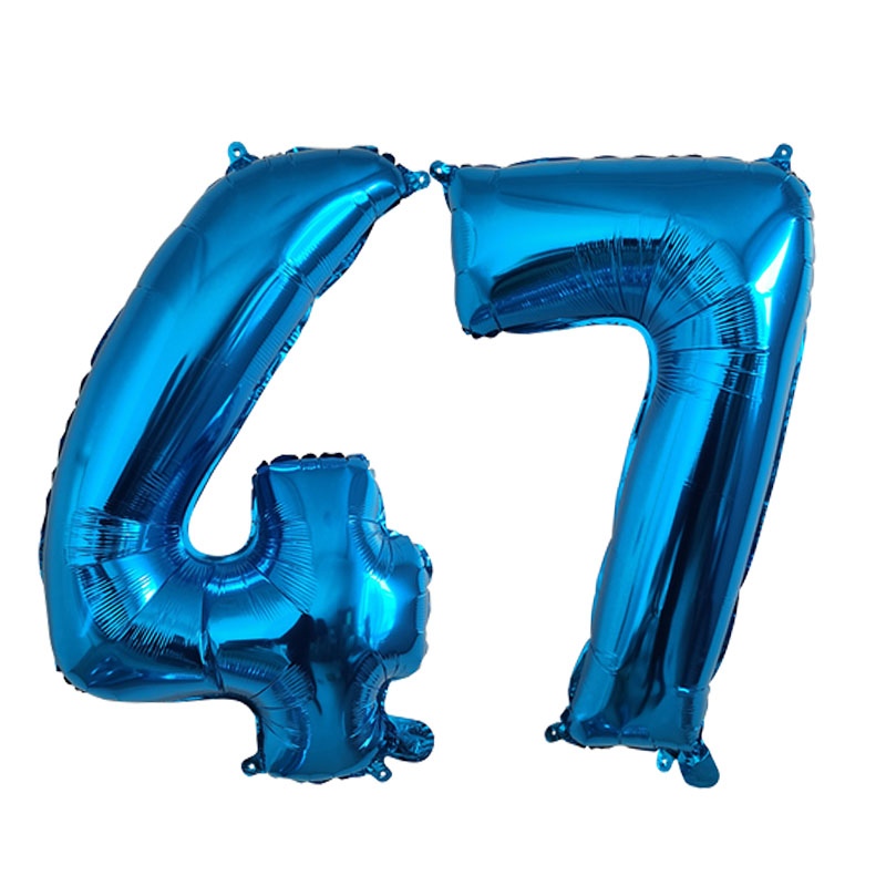 32 pulgadas 1 Uds globo de aluminio número 0 1 2 3 4 5 6 7 8 9 niños niñas de cumpleaños globos azul profundo suministro de: Blanco lechoso