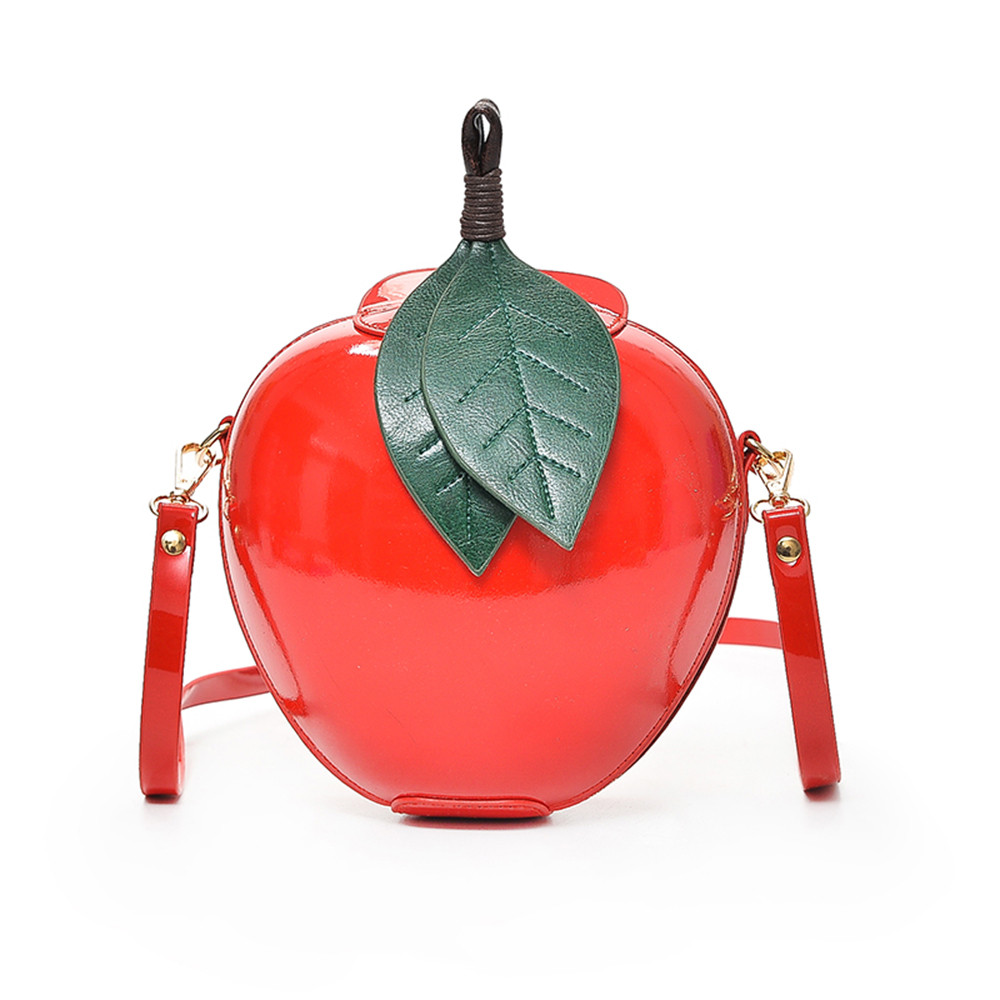 Nouveaux sacs de dessin animé mignon sac à bandoulière en forme de pomme pour les filles Mini sacs à bandoulière personnalité sac à main sac de messager de: 2