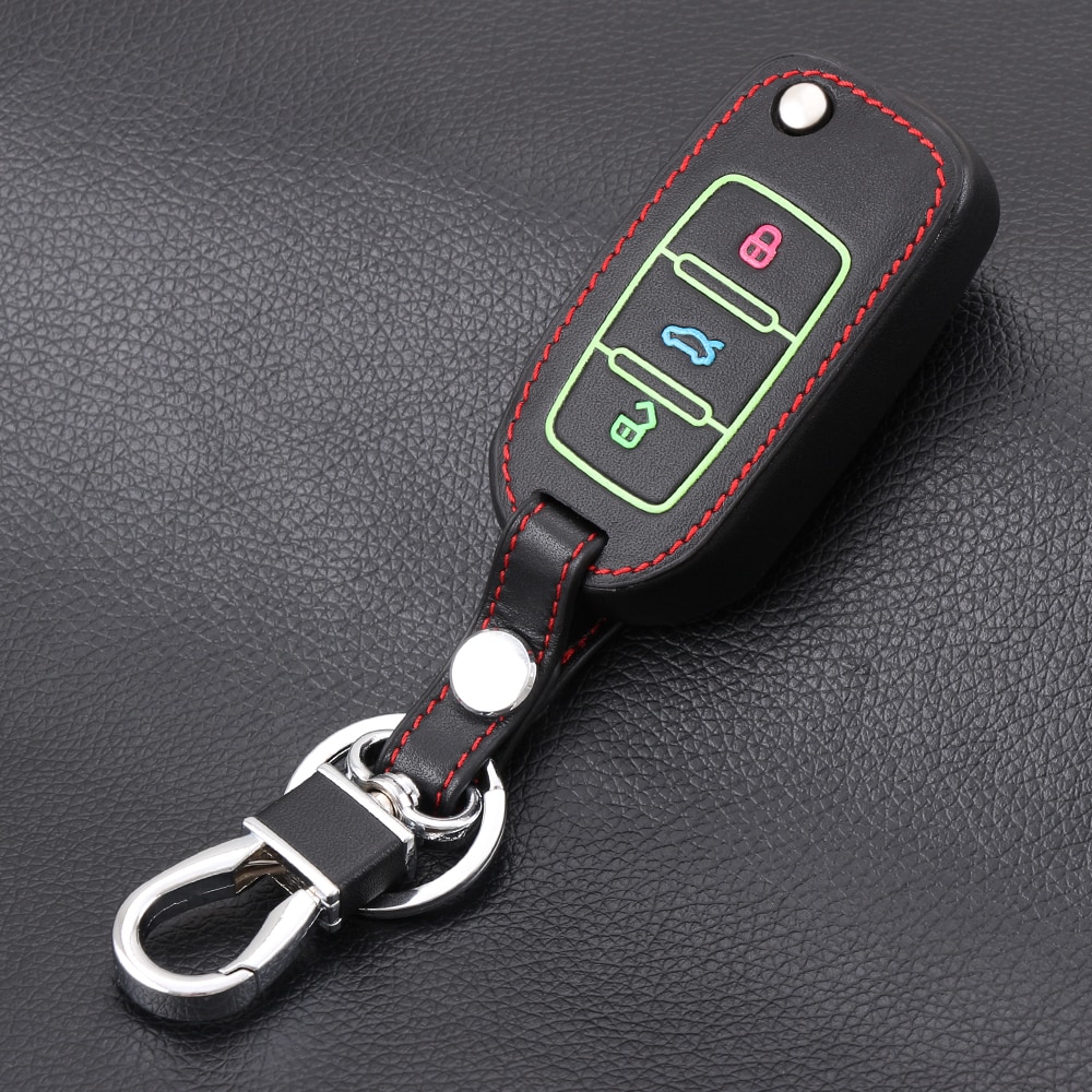 Luminous Leather Key Cover keychain for Volkswagen POLO Tiguan Passat B5 B6 B7 Gol Golf MK6 EOS Scirocco Jetta MK4 MK5 MK6 Tigua