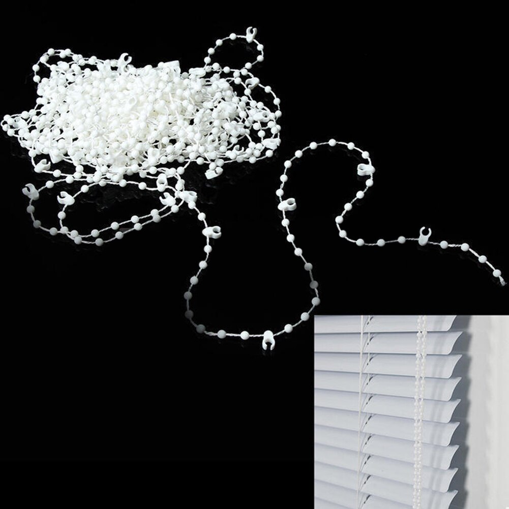 10M White Roller Shade Vertical Blinds Beads Chain for 89mm Slat Shutter Roman Shade Vertical Curtain Home Room Window Use