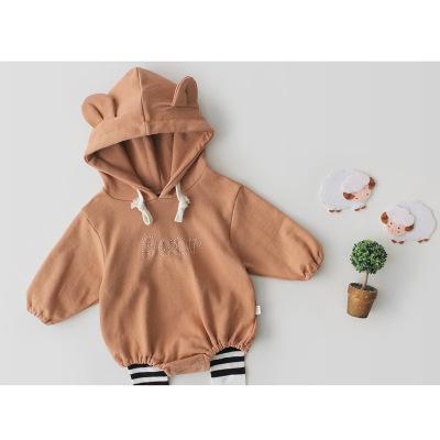Baby bodysuits jongens en meisjes dragen katoenen kleding met lange mouwen en schetenwerende bovenkleding babymeisjeskleding: Bruin / 12m