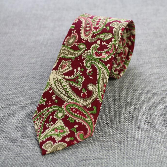 Rbott Retro Floral corbatas Paisley corbata 6cm corbatas de algodón para hombres Casual corbatas delgadas corbatas para bodas traje de