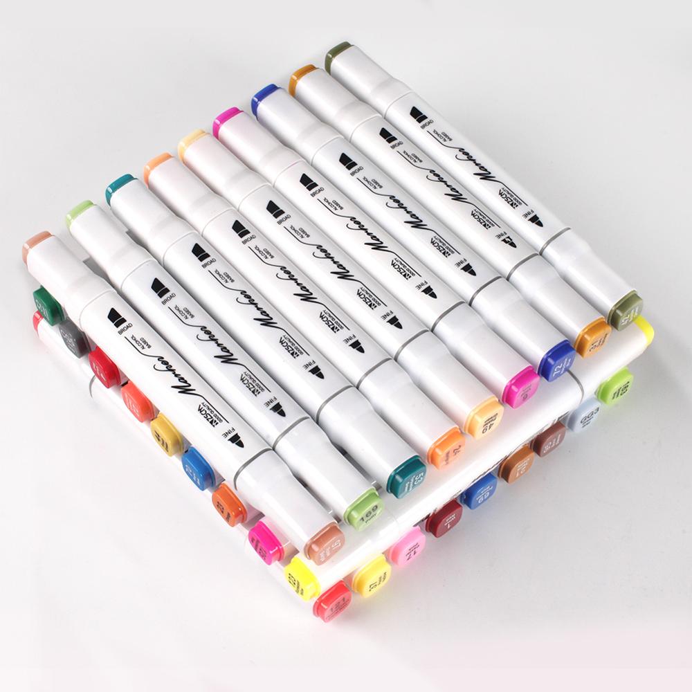 60/80 marcadores de arte de cor manga desenho caneta marcador álcool baseado esboço feltro-ponta oleosa twin escova caneta animação produção suprimentos