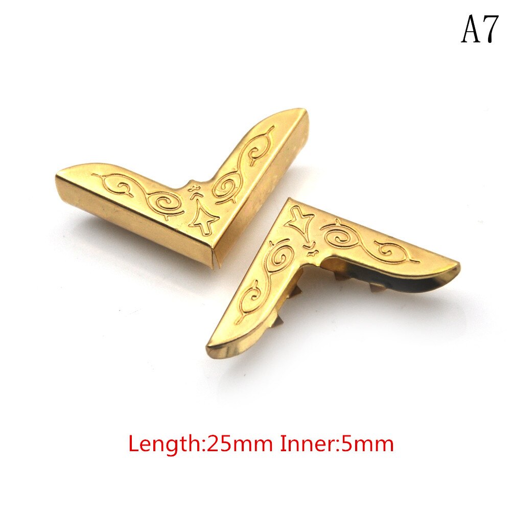 12PCS Metal Book Corner Scrapbooking Albums Menus Folders Protectors: A7