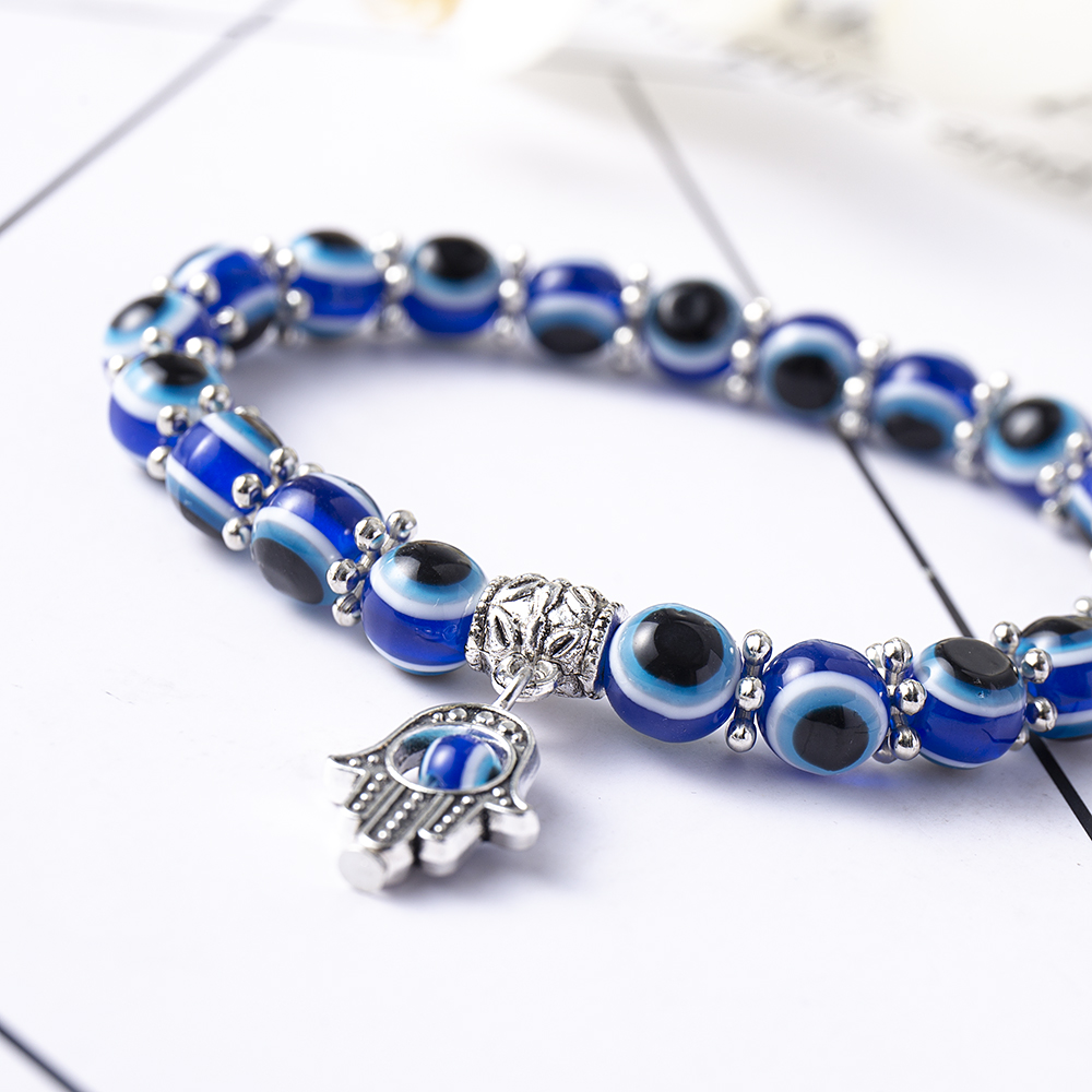 Turkish Lucky Evil Eye Bracelets Blue Evil Eye Bead Bracelet Men Women Handmade Lucky Jewelry Charm Bracelet Female