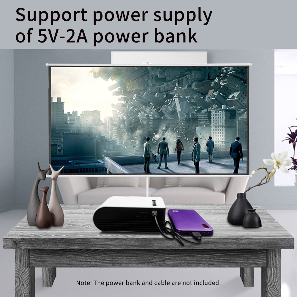 Aibecy YG210 Mini Led Projector 1080P Ondersteund 600 Lumen Draagbare Multimedia Home Cinema Theater Video Projector Speler