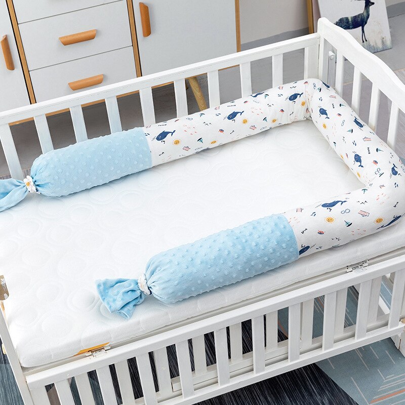 Baby crib, bed, soft package bedding, baby bed, toddler ham sausage fence, children's pure cotton anti-fall anti-collision strip