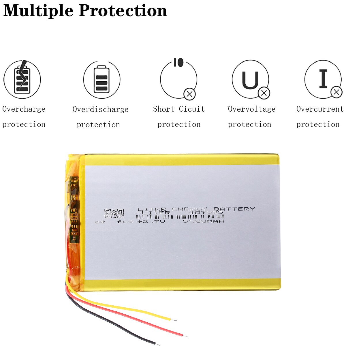 3.7 V 407595 5500Mah Tablet Pc Lithium Polymeer Li-Ion Oplaadbare Batterij Lipo Batterij