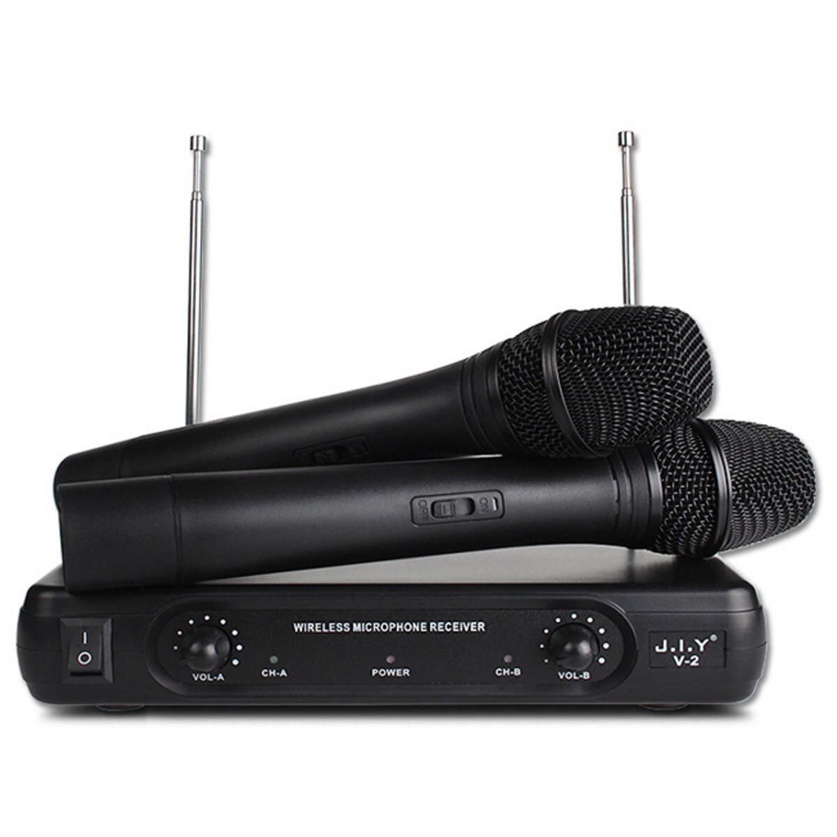 Dual Wireless Microphone System Cordless Microphone Speaker Handheld Microphone Karaoke Mic Music Player