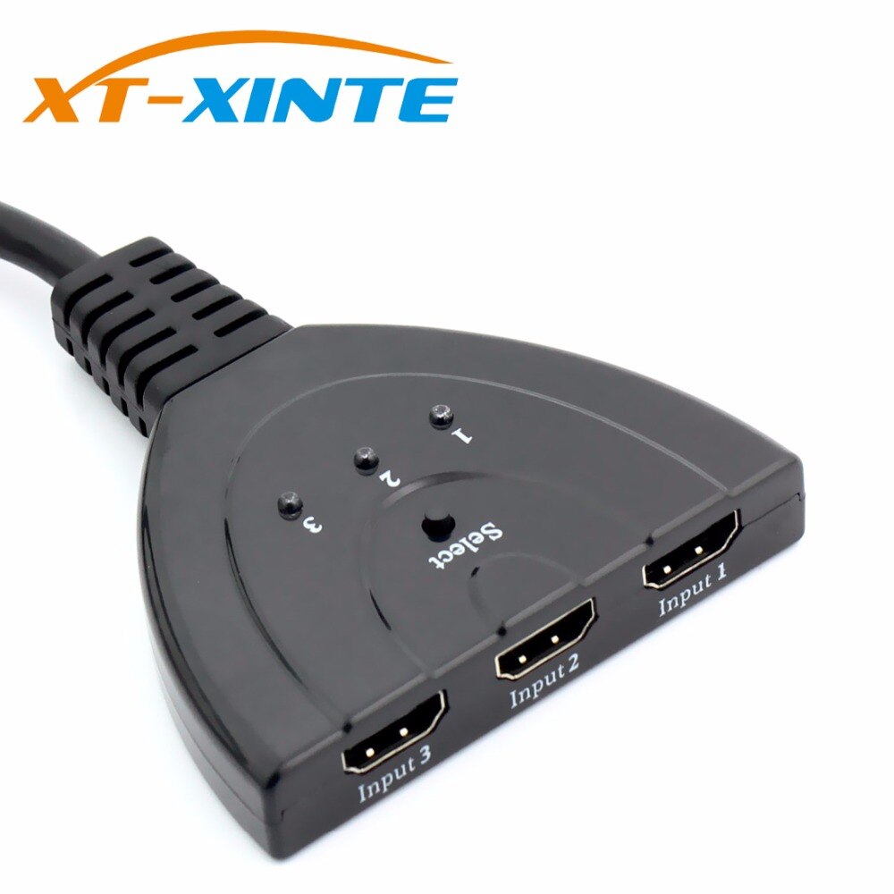 3 Ports HDMI HUB 1080P 3D HDMI Switcher Switch Splitter Hub with Cable Build in HDCP for PC TV HDTV DVD 360 Cable box