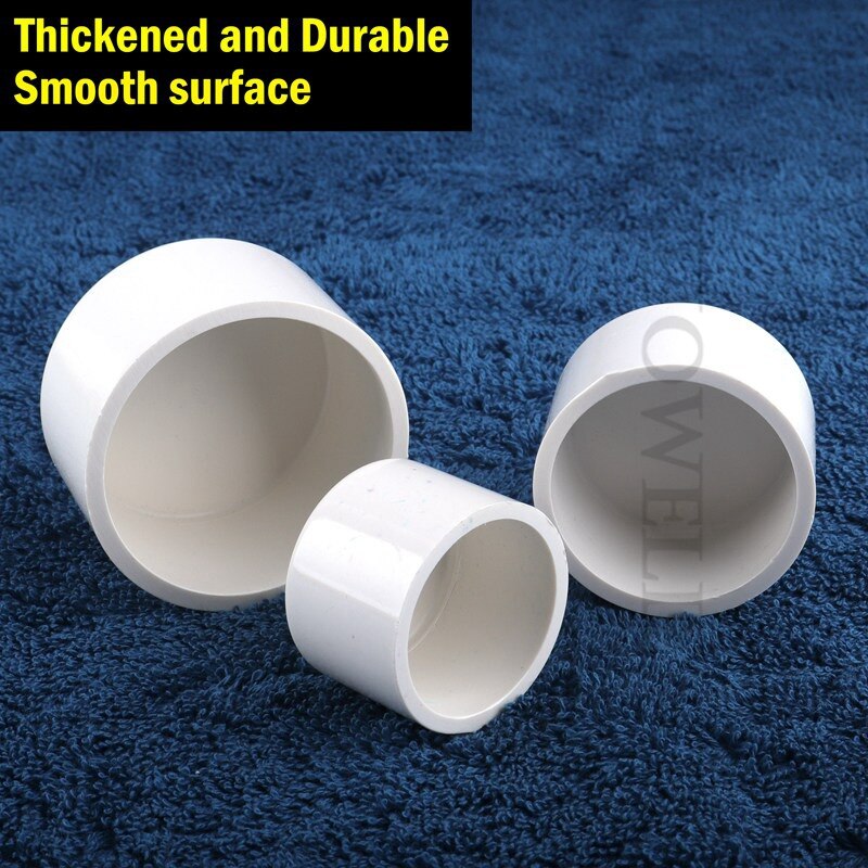 2Pcs Size 20~200mm PVC Water Supply Pipe End Plug Aquarium Fish Tank Water Supply Pipe End Cap Garden Watering Pipe Connector
