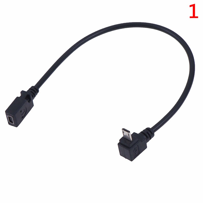90 Degree Down& Up& Right Left Angled Micro USB 2.0 5Pin Male To Mini Usb Female Extension Connector Adapter Long Plug Connector: UP