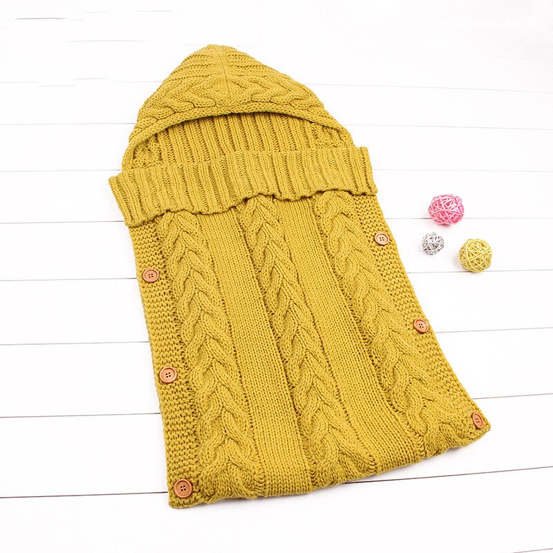 Pasgeboren Baby Winter Kinderwagen Wrap Deken Voetenzak Warm Gebreide Haak Inbakeren Anti-Kick Slaapzakken Peuter Baby Slaap Zak: 10