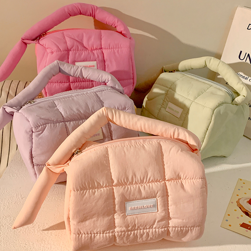 Borsa per il trucco di grande capacità Borsa da donna Elementi essenziali da viaggio Custodia per cosmetici Astucci per studenti Organizzatore di cancelleria