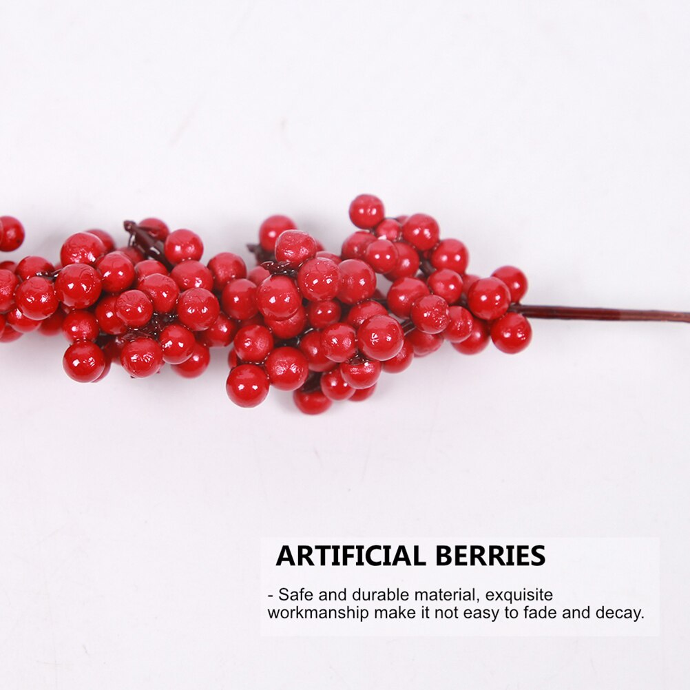 6pcs Chrismas Tree Red Berries Chic Practical Xmas Berries Decoration Artificial Berries for Xmas Tree Shop Party A50