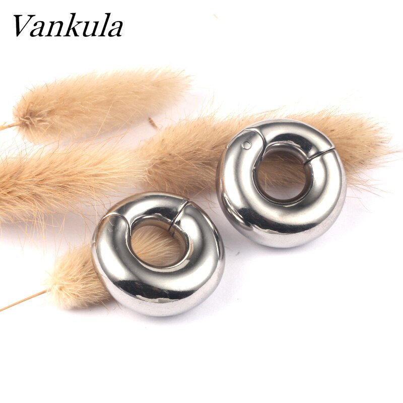 Vankula 2 Pcs 316L Rvs Oordoppen Tunnels 8 Mm Vlakte Oor Gewichten Piercing Body Sieraden Oor Meters Goud zwart Staal