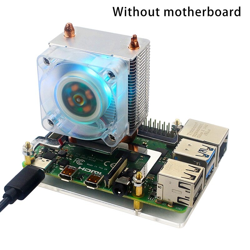 for Raspberry Pi Shell 4 B / 3B / 3B ICE Tower Cooling Fan V2.0 Super Heat Dissipation 7 Colors Vertical