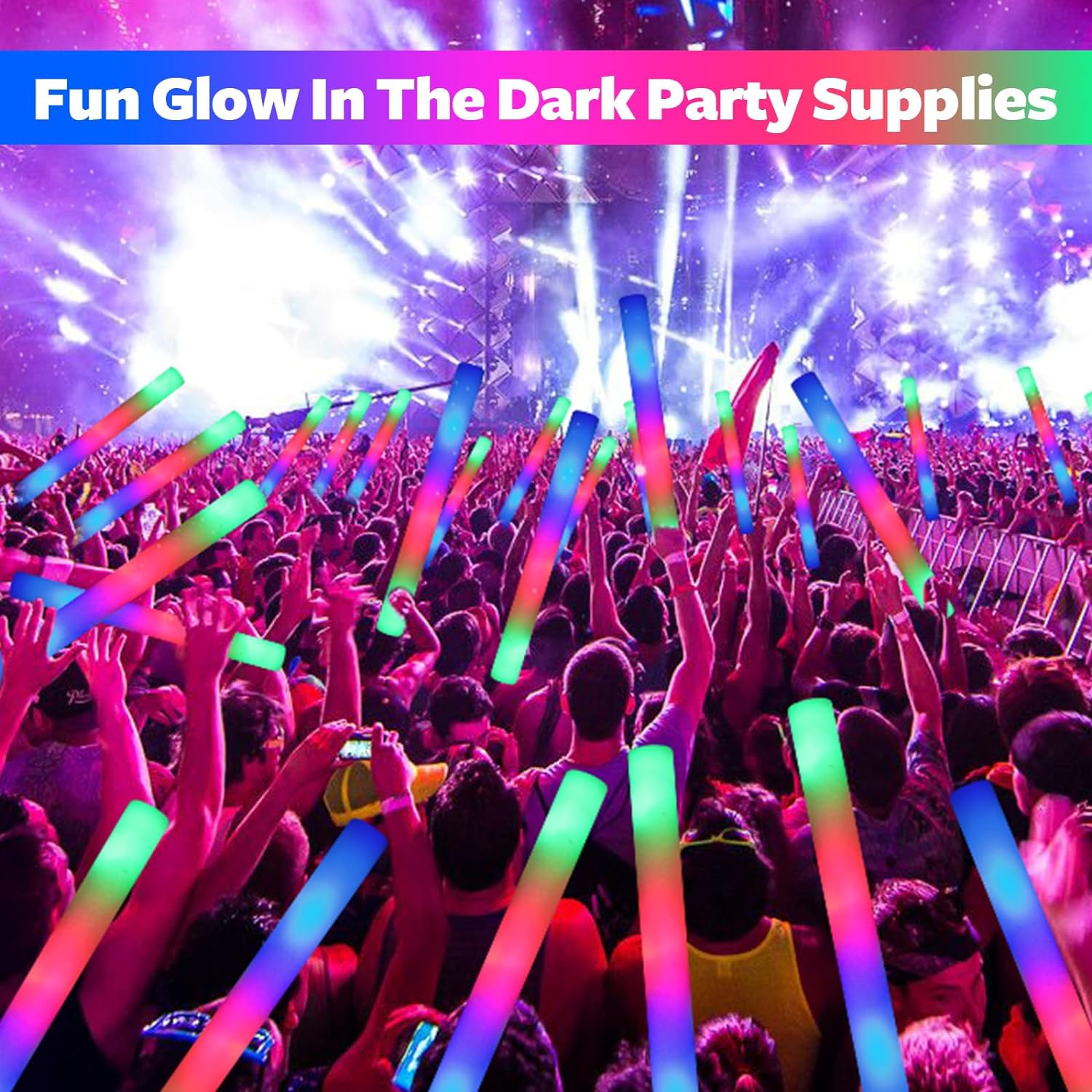 1-10PCS Glow Stick Music Festival Concert Support Glow Sticks Mardi Gras Party Supplies Festival Wedding Celebration Glow Sticks