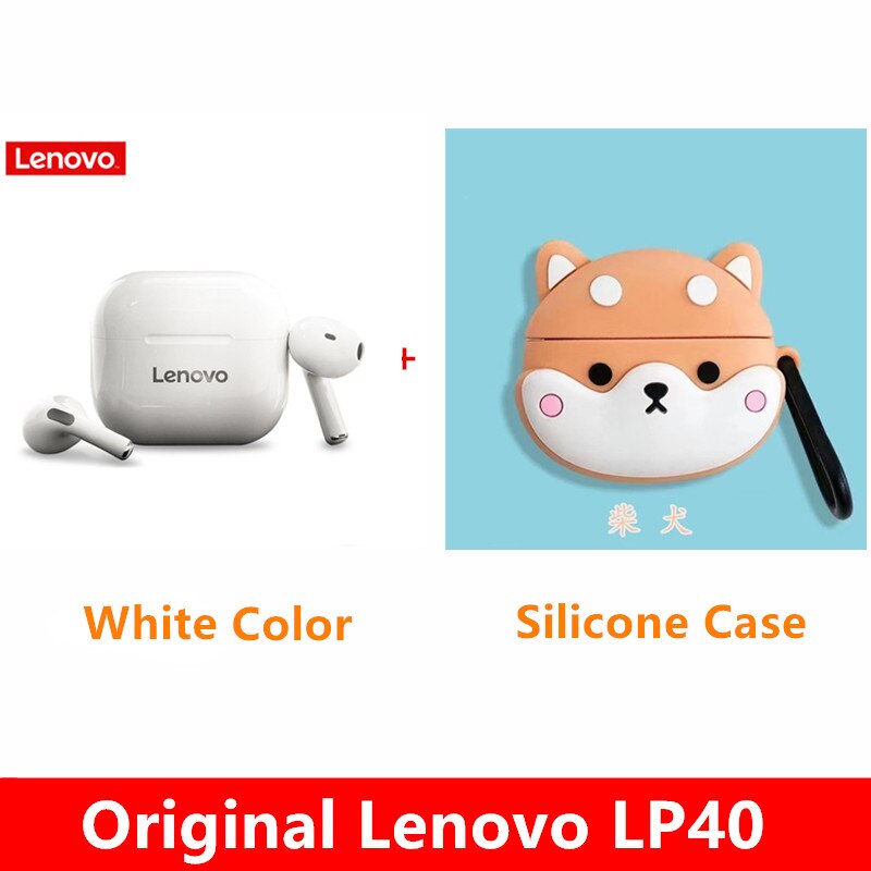 Original Lenovo LP40 TWS Wireless Earphone Bluetooth 5.0 Dual Stereo Noise Reduction Bass Touch Control Long Standby 300mAH: lp40white gou