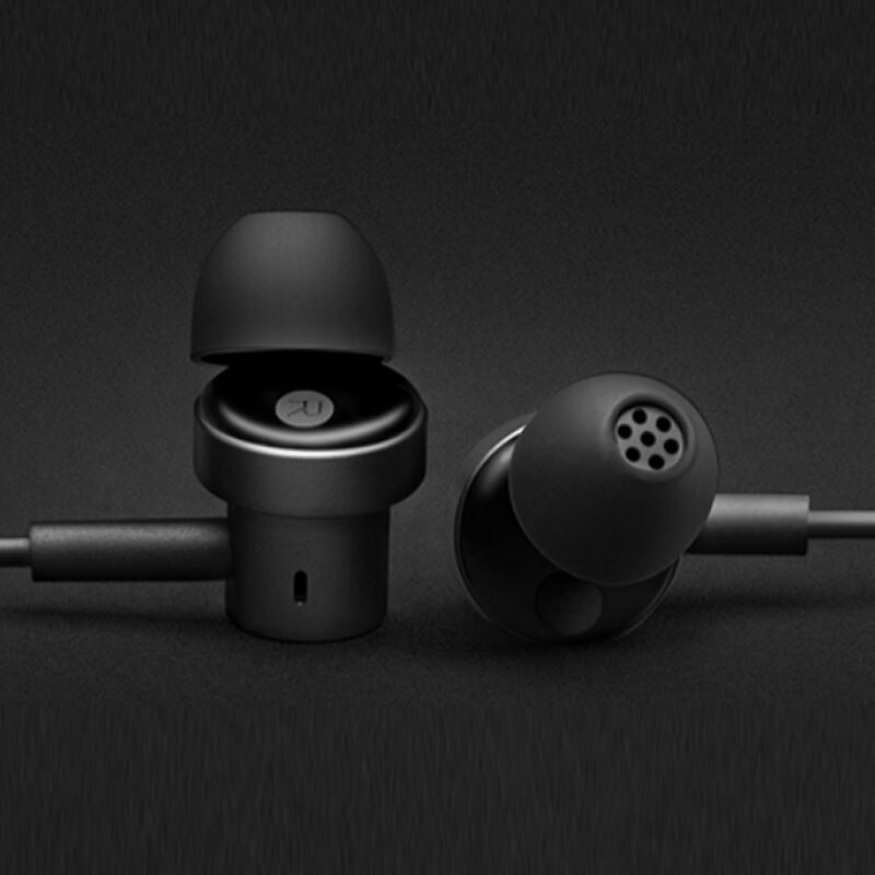 Xiaomi doble dynamiske øretelefoner i-øre 3.5mm headset handsfreemic stereo ørepropper til iphone x  xs 7 8 samsung  s8 s9 s10 xiaomi 9