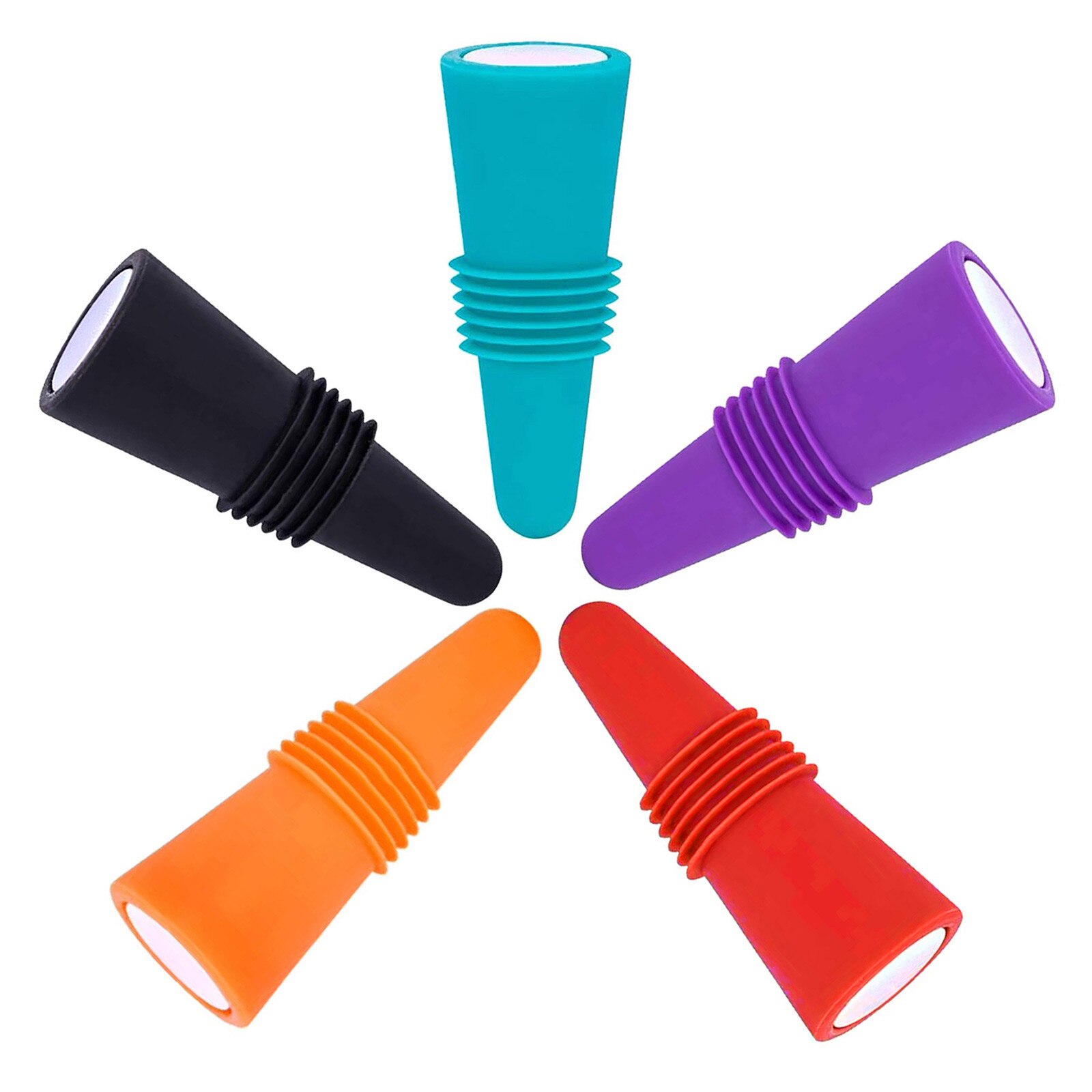 6 Colors Silicone Wine Bottle Cap Leak Proof Champagne Wine Bottles Stoppers Candy Color Reusable Family Bar Supplies