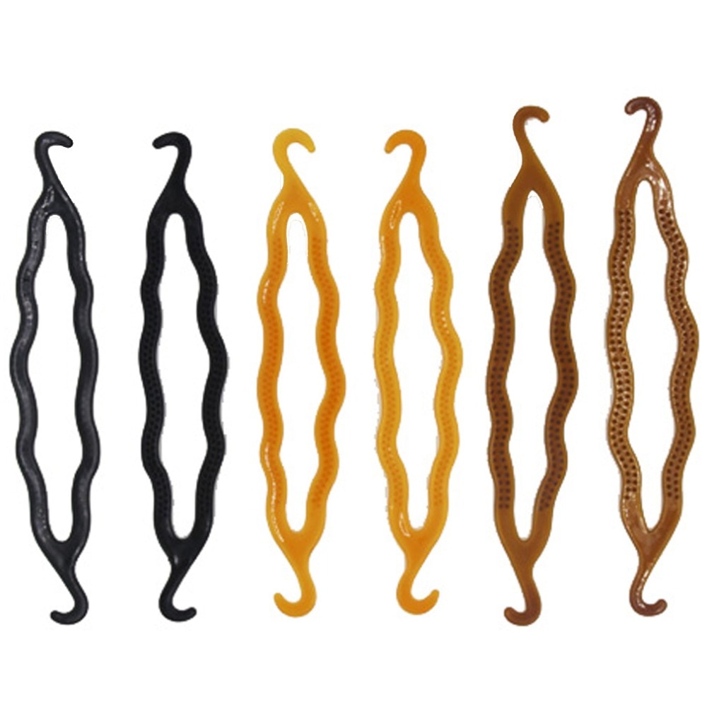 einrollen Mädchen 1pc Schwarz oder Kaffee Doppel Haken Magie Haar Brötchen Hersteller Einfach Haar Styling Werkzeug Haar Styler Zubehör