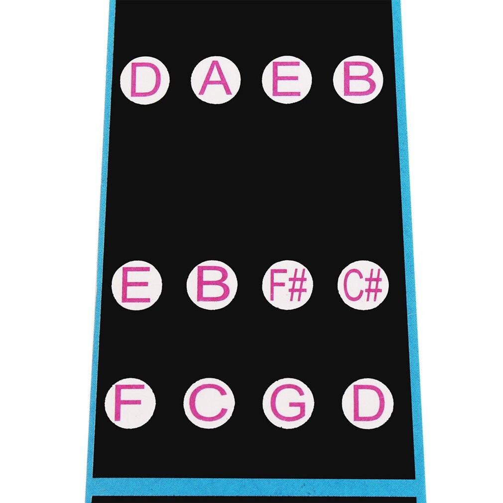 2Pcs 4/4 Scale Violin Fiddle Fingerboard Finger Guide Label Stickers Note Chart Black