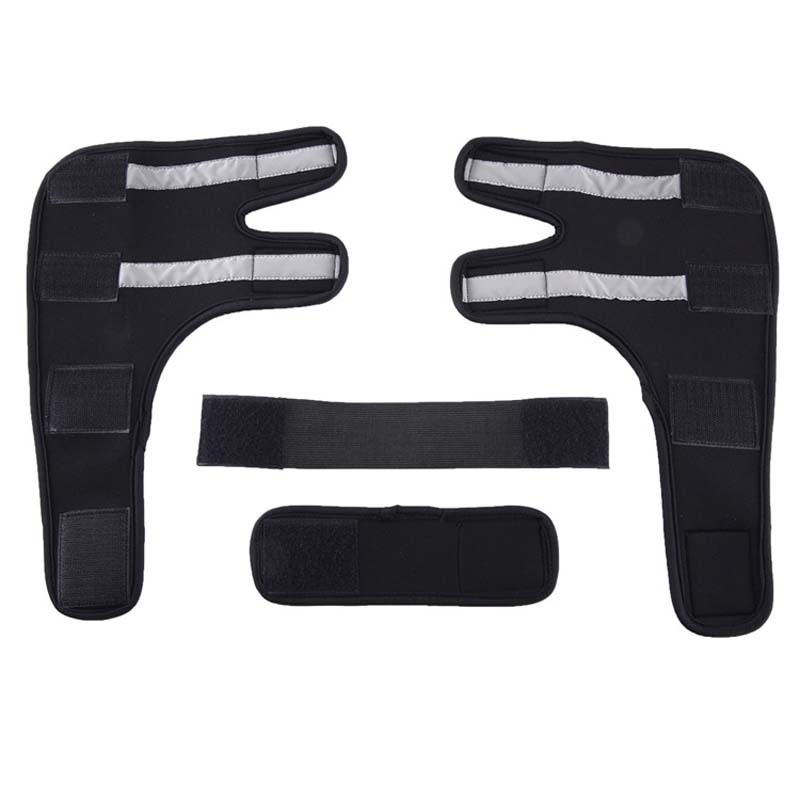 1 paar Hund Ellenbogen Protector Sleeve Elbow Pad Hund Canine Bein Sprunggelenk Joint Schutz Wunden mit Bandage Wrap Heilt Verstauchungen hilft: black reflective / S