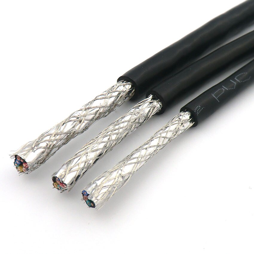 Shielded Wire Twisted Pair Cable 0.2mm² 4,6,8 core with Pure Oxygen Free Copper Double Shield 485 Signal Control Wire 24AWG
