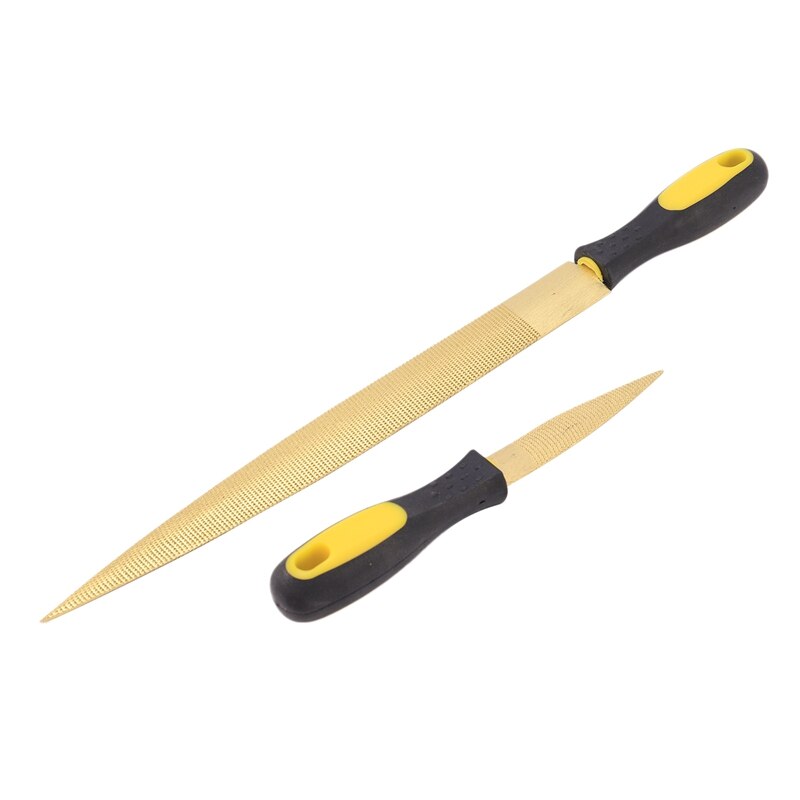 5Pcs Golden Tapered Hout Rasp Met Rubberen Handvat-Bastard Bestand Rasp Cut File Voor Houtsnijwerk (4/6/8/10/12 Inch)